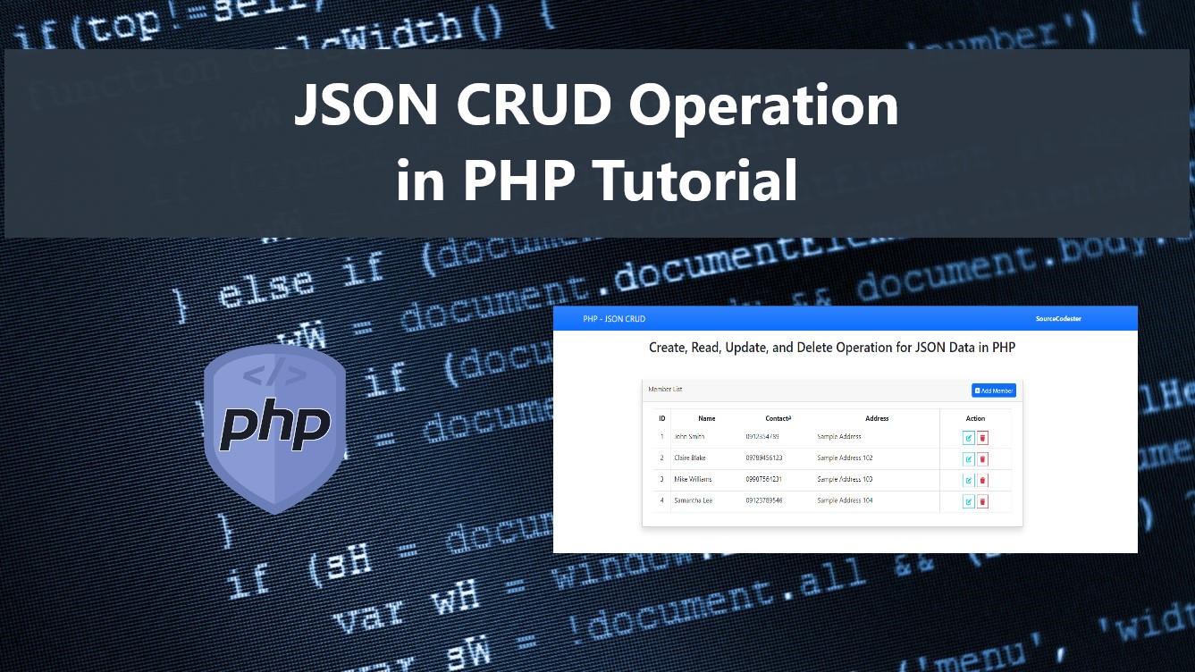 JSON CRUD Operation In PHP Tutorial SourceCodester