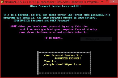 CMOS Password Breaker/Recovery | Free source code, tutorials and ...