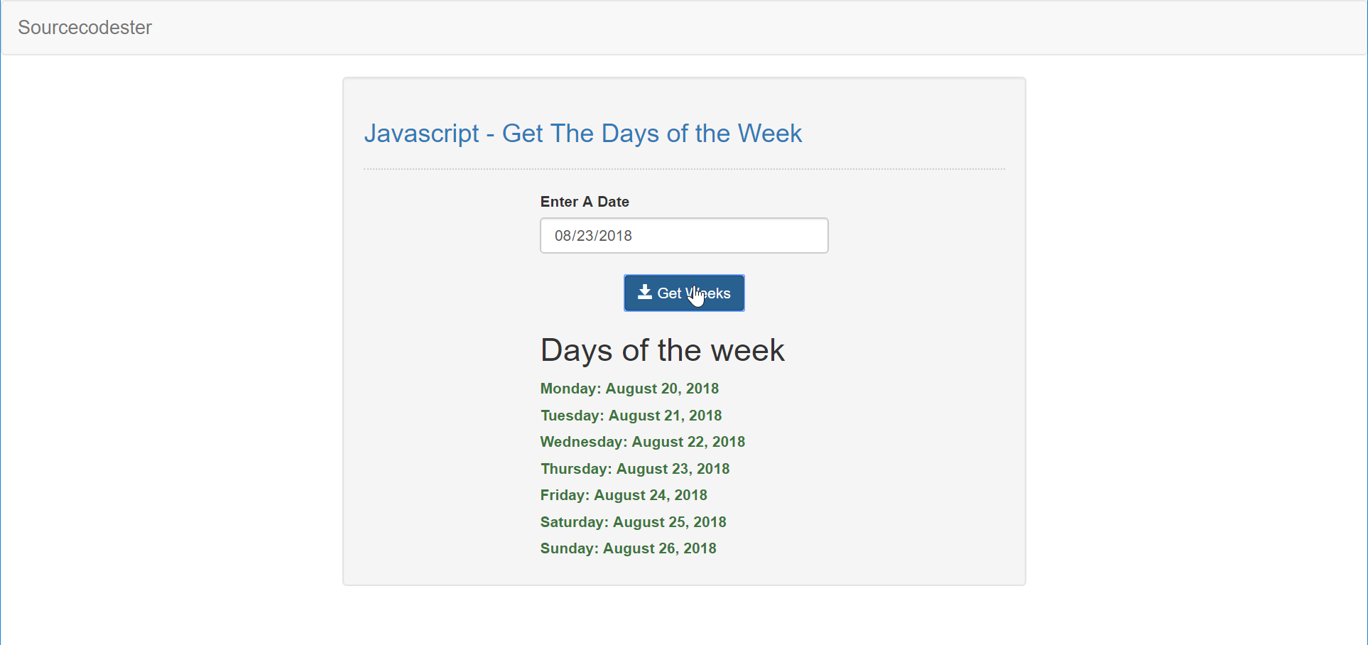 javascript get week number