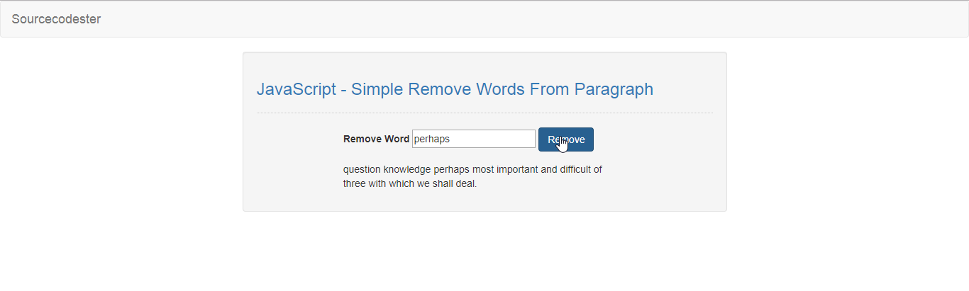 javascript-simple-remove-words-from-paragraph-sourcecodester