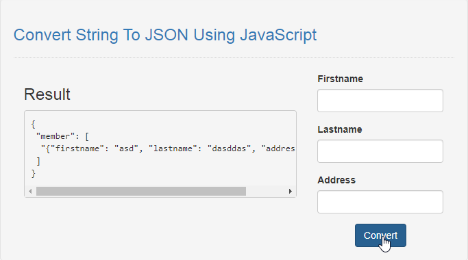 Convert String To JSON Using JavaScript SourceCodester