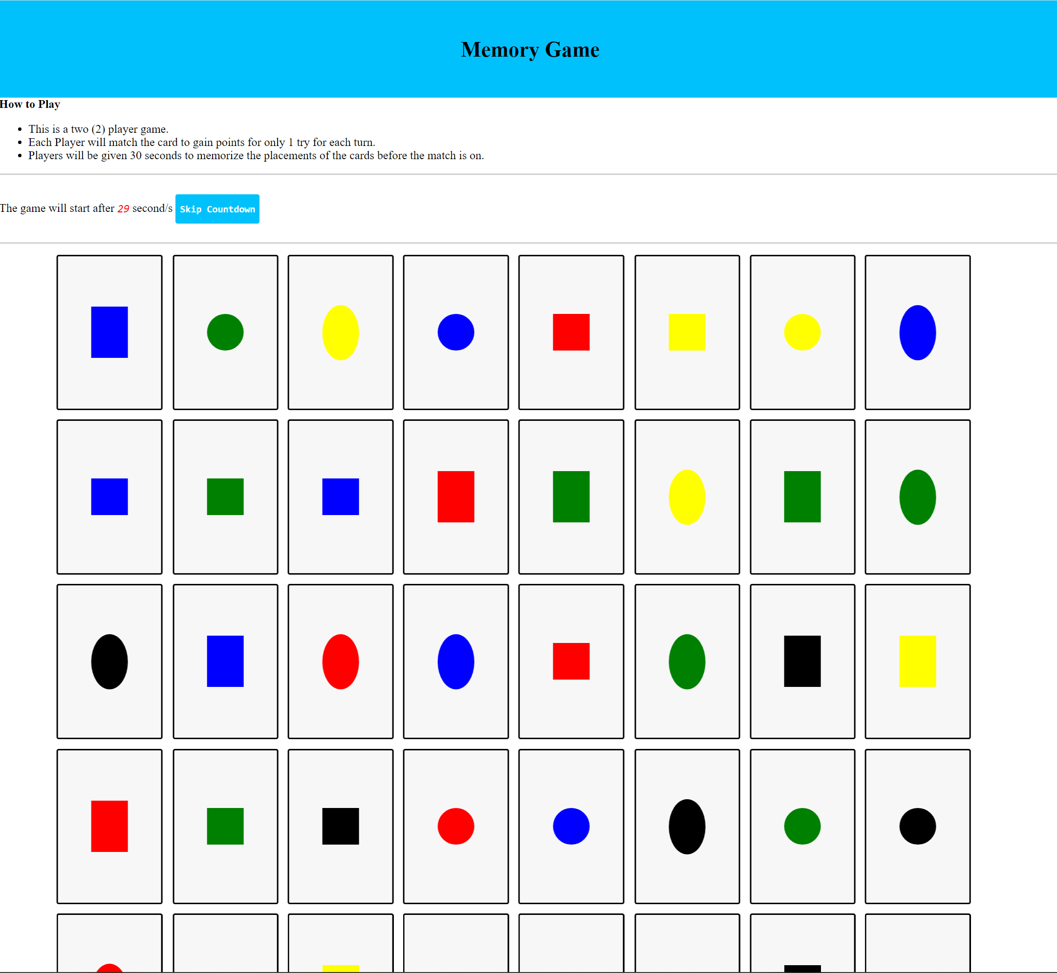 Blank Memory Game Printable Pdf