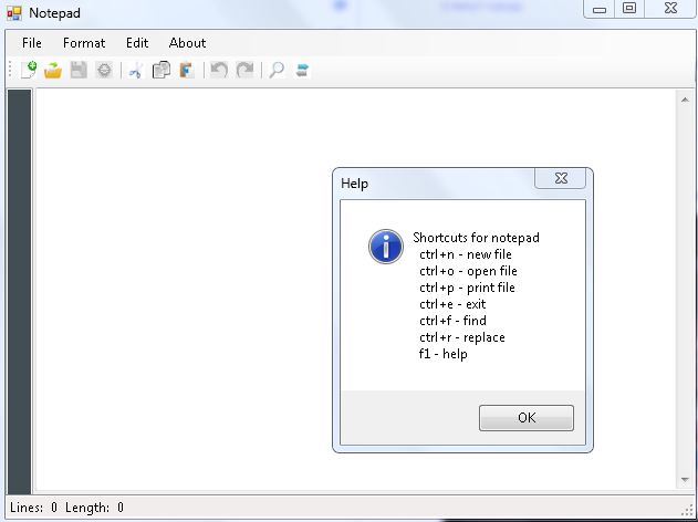 creating a basic notepad application
