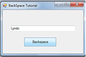 Backspace Button in C# | Free Source Code Projects and Tutorials