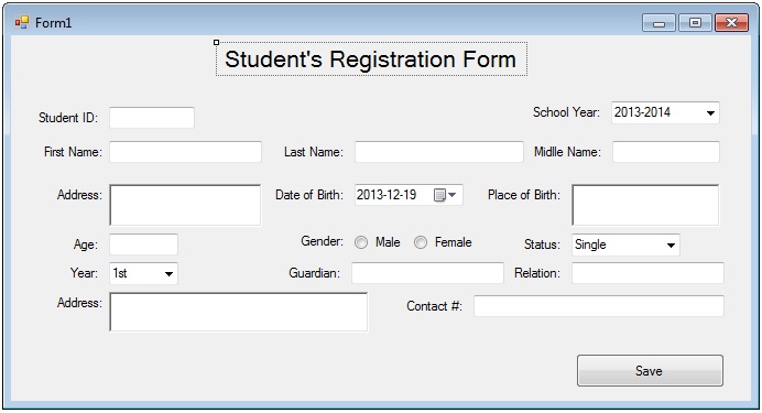 Resgistration Form