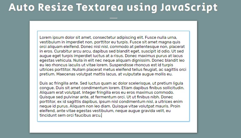 Creating An Auto Resizing Html Textarea Using Css And Javascript