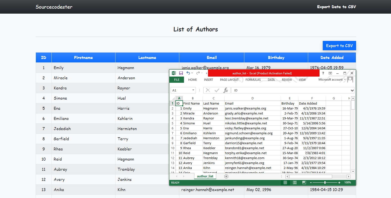 Exporting MySQL Data Into A CSV File In PHP Tutorial SourceCodester