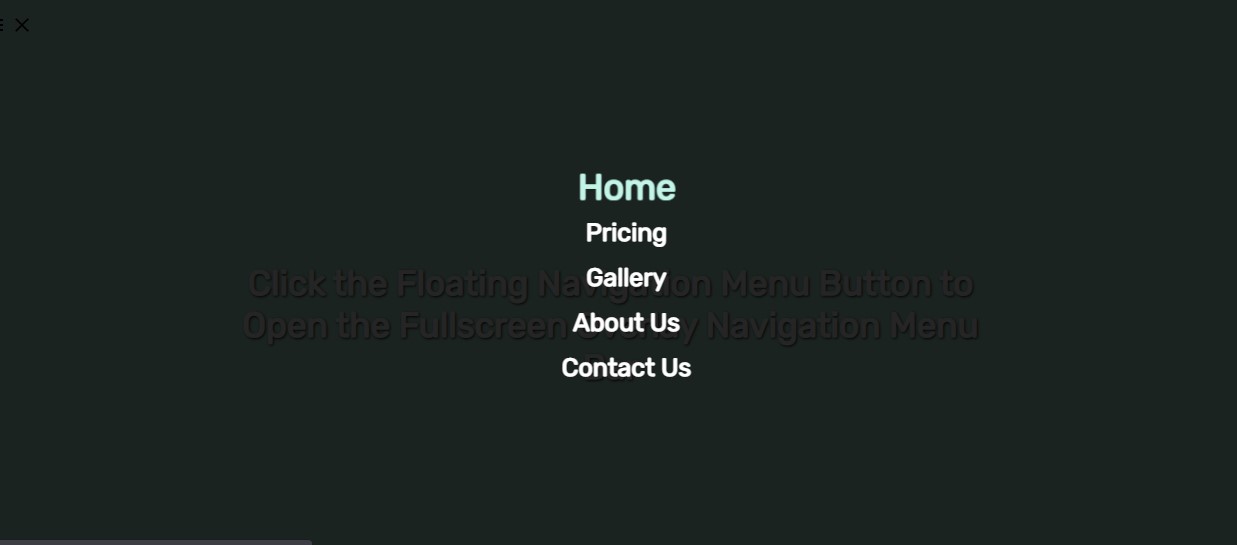 Fullscreen Overlay Menu Bar using HTML and CSS