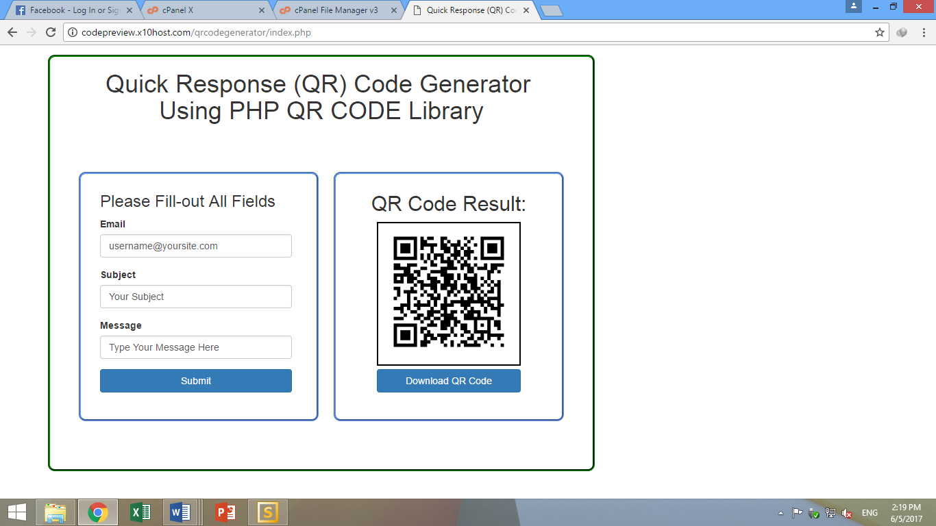 Quick Response QR Code Generator Using PHP QR CODE Library Free 