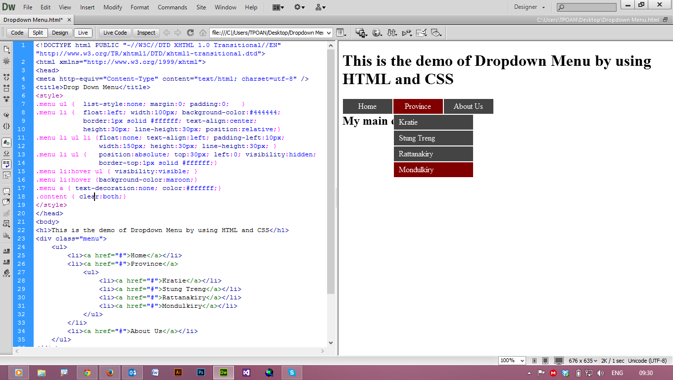 How To Make A Drop Down Menu Using Html And Css Html Beginner Www 