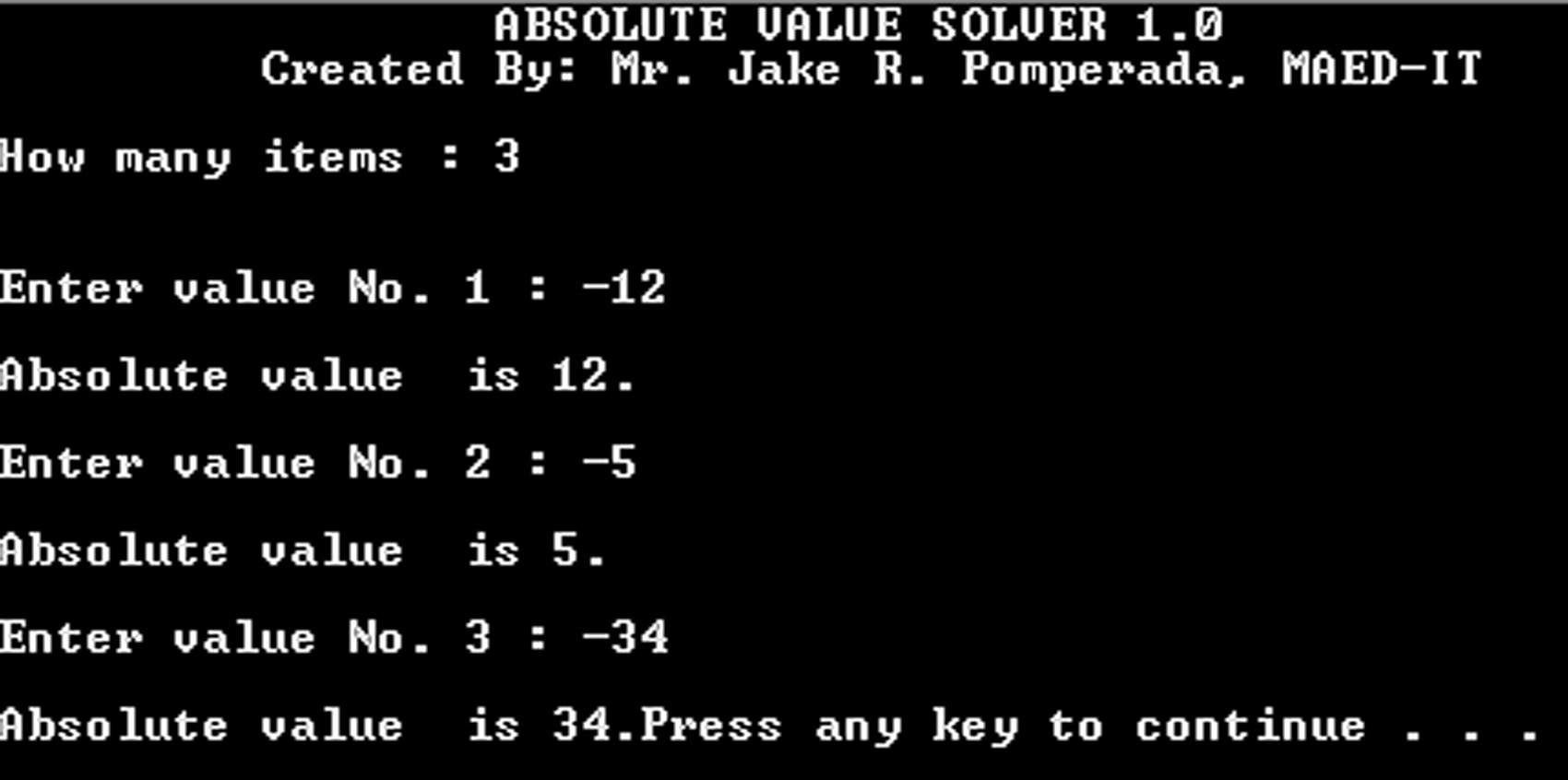 Absolute Value Solver 1 0 SourceCodester