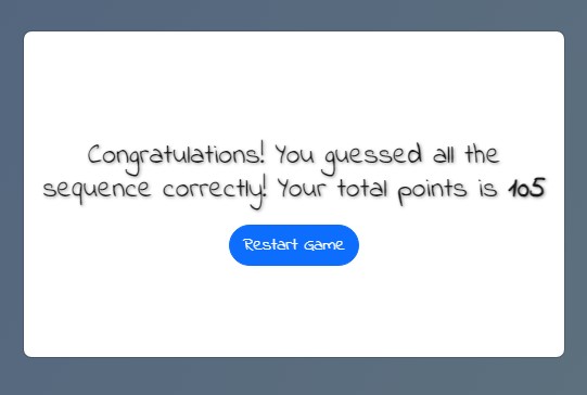 Memorize the Sequence Game using HTML, CSS, and JS