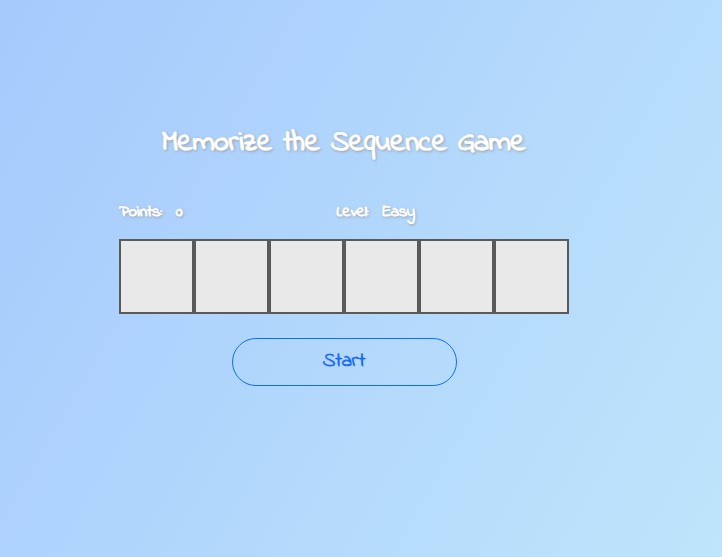 Memorize the Sequence Game using HTML, CSS, and JS