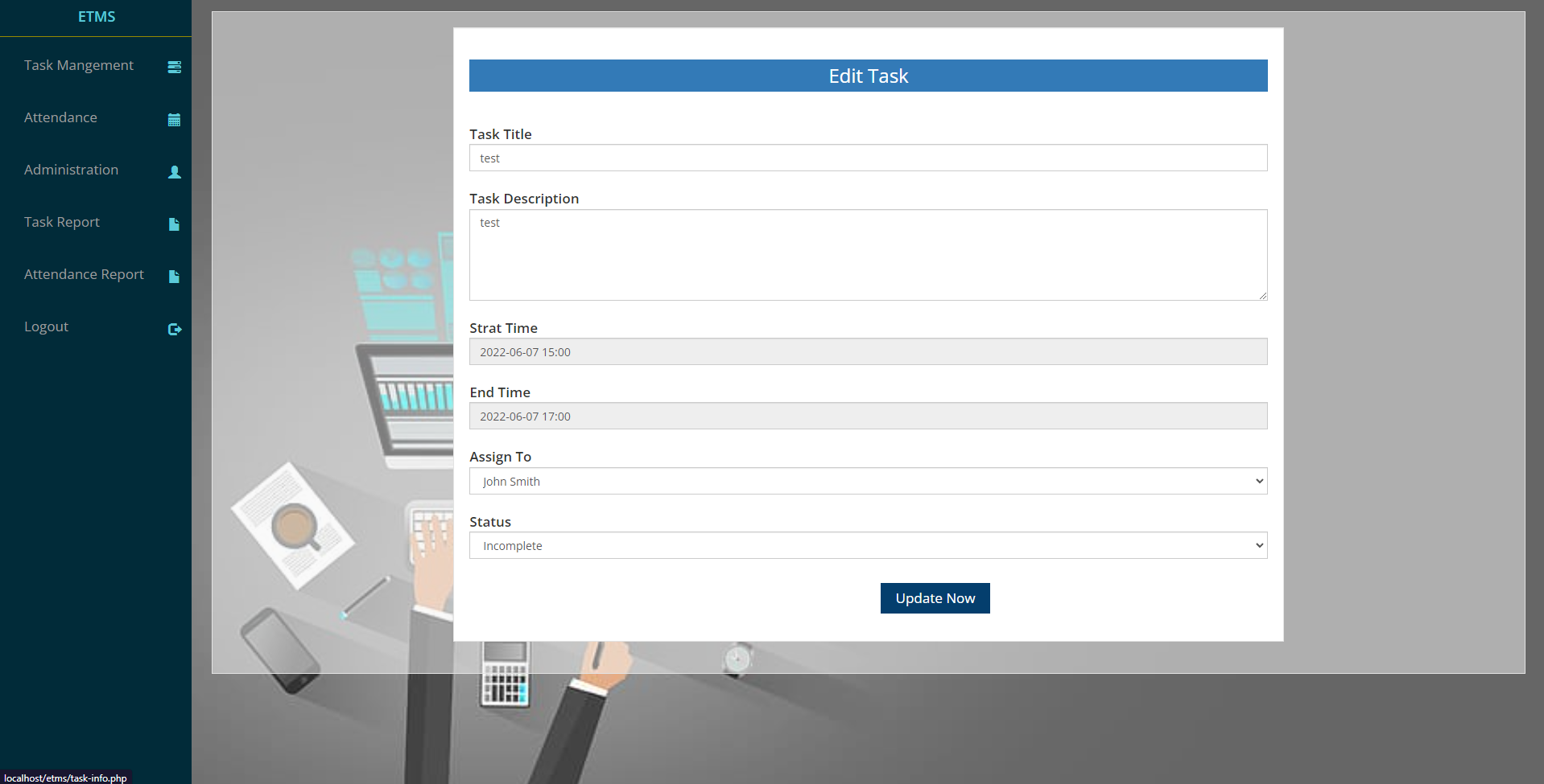 Employee Task Management System In PHP PDO Free Source Code Free Source Code Projects And 