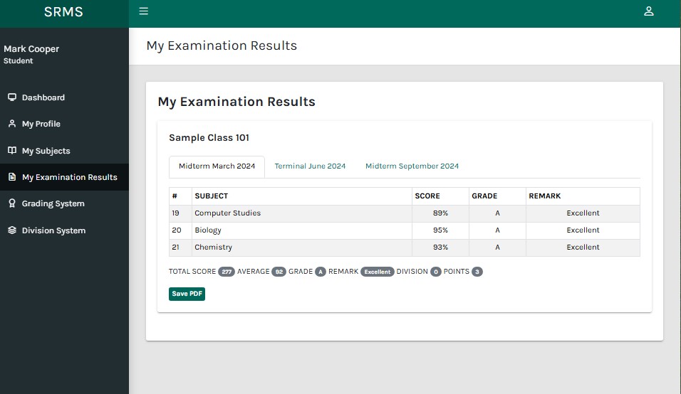 Student Result Management System using PHP and MySQL