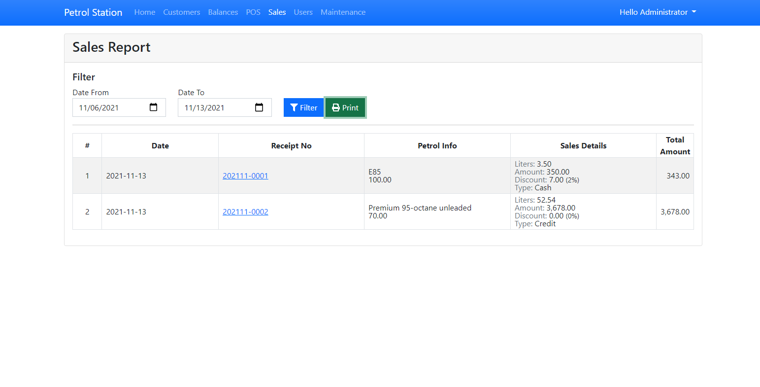 Gas/Petrol Station Management System