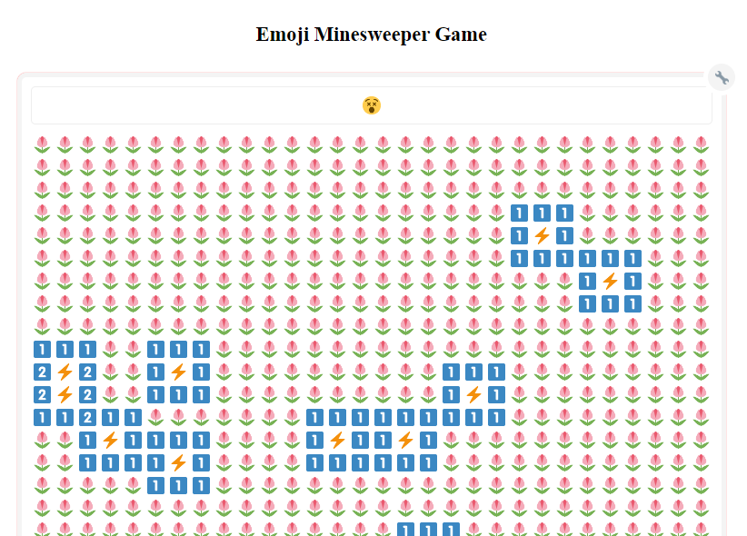 Emoji Minesweeper Game In Javascript Free Source Code Free Source Code Projects And Tutorials