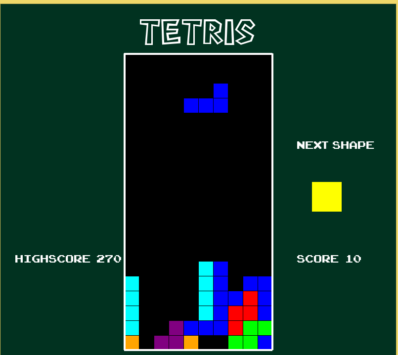 Simple Tetris Game using Pygame in Python Free Source Code | Free Source  Code Projects and Tutorials