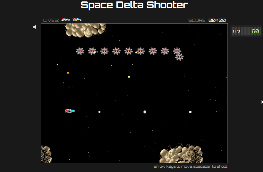 Space Delta Shooter Game in JavaScript Free Source Code | SourceCodester