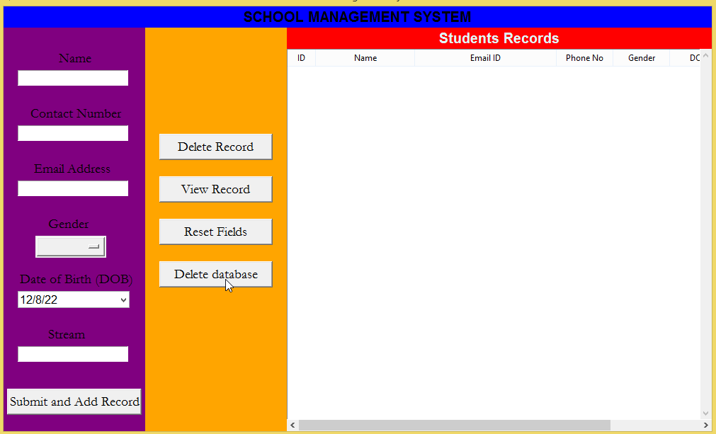 Student Management System using Tkinter in Python Free Source Code ...