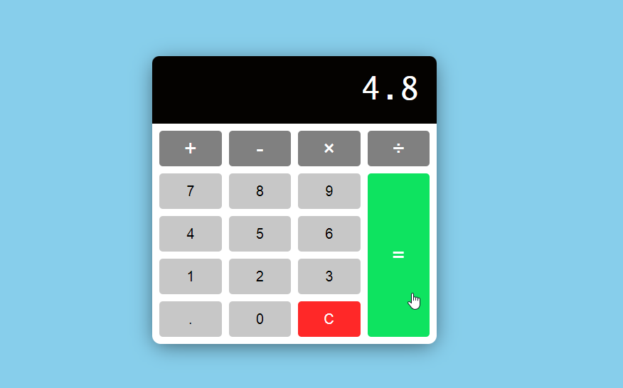 Basic Calculator App in VanillaJS with Source Code SourceCodester