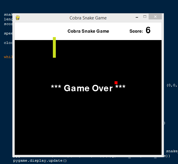 Cobra Snake Game Using Python With Free Source Code SourceCodester