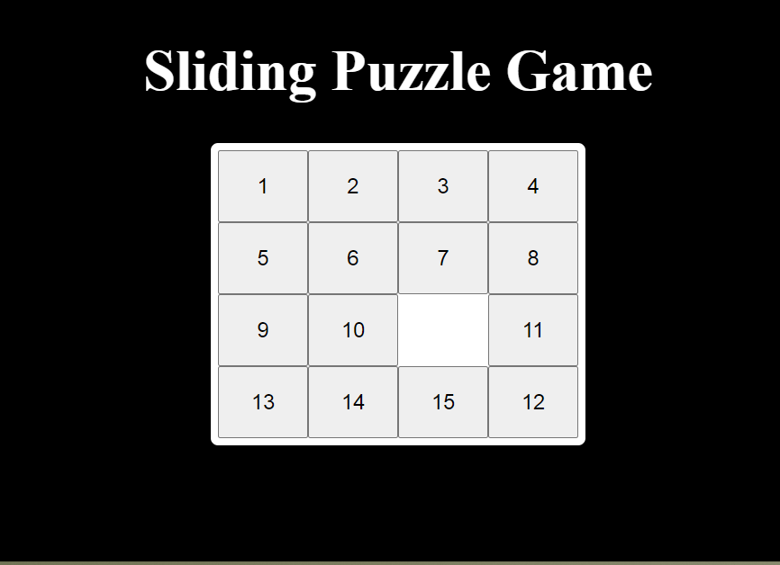 Sliding Puzzle Game in VanillaJS with Source Code | SourceCodester