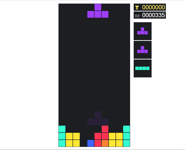 Tetris Game In Vanillajs With Source Code Sourcecodester