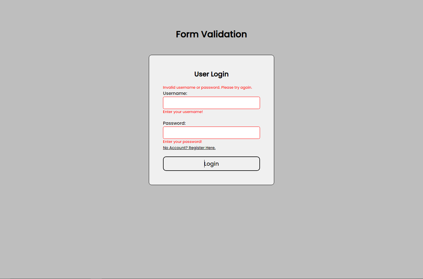 Form Validation Using HTML, CSS And JavaScript | SourceCodester