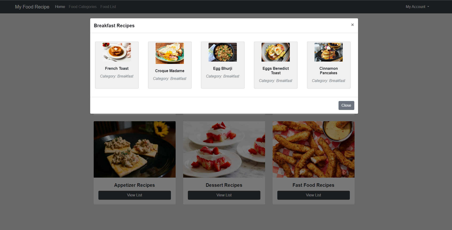 My Food Recipe Using PHP with Source Code | SourceCodester