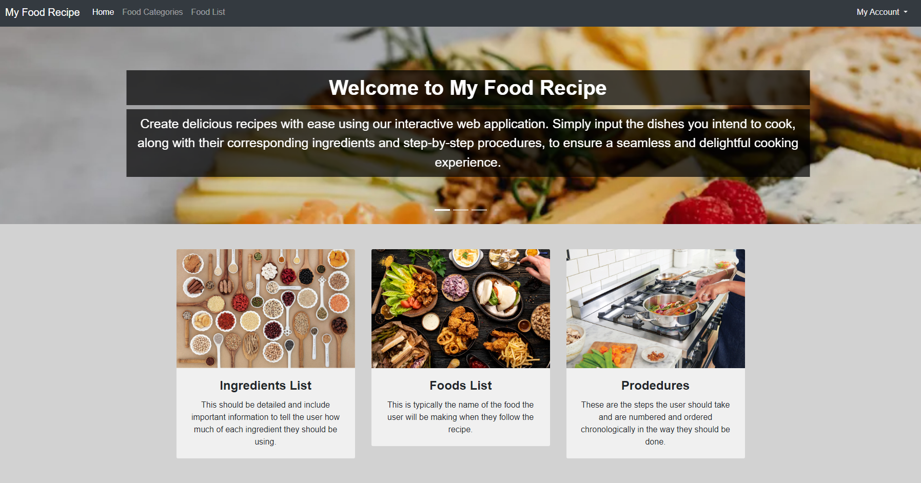 My Food Recipe Using PHP With Source Code | SourceCodester