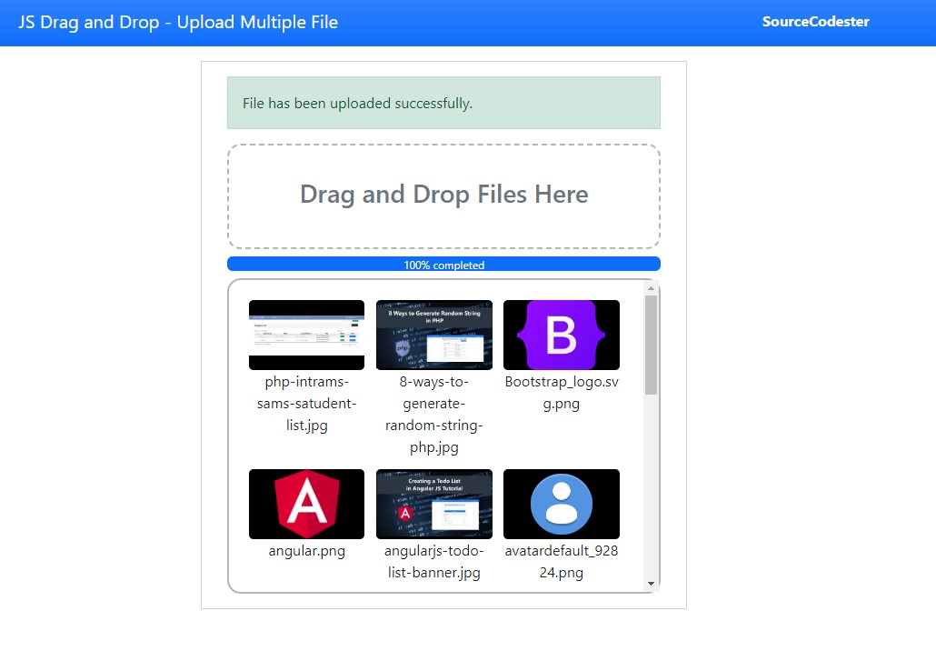 Drag And Drop Uploading Multiple Files Using Pure Javascript Tutorial Sourcecodester 8801