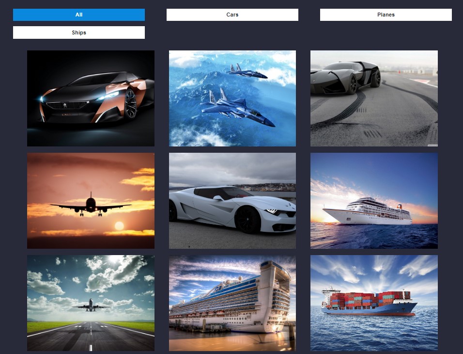 Filterable Image Gallery using JavaScript