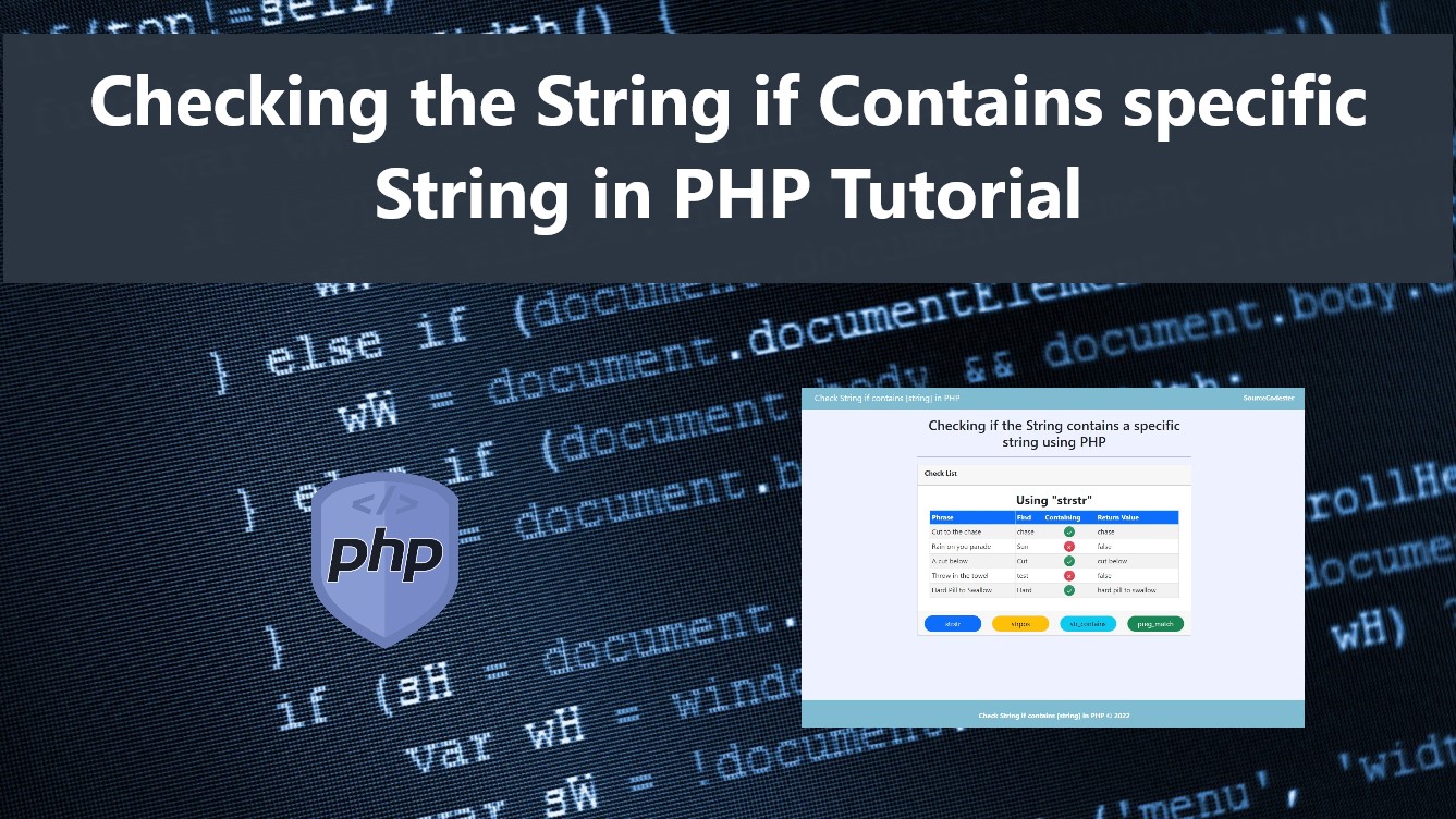 Checking String If Contains Specific String In PHP Tutorial 