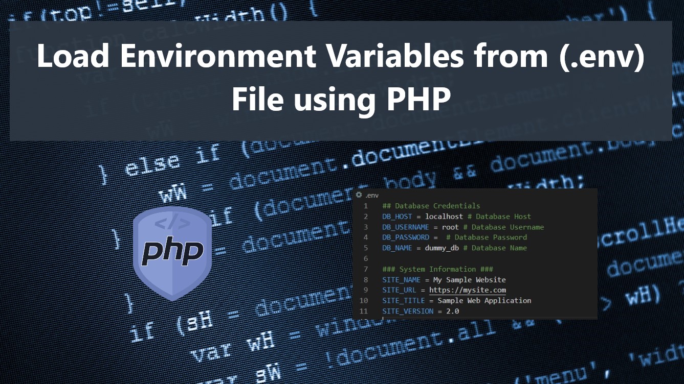 Load Environment Variables From env File Using PHP Tutorial 