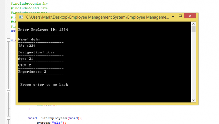 employee management system in java