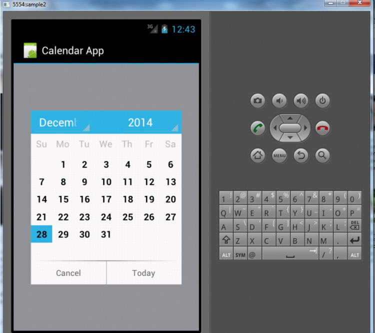 Calendar Application in Android SourceCodester