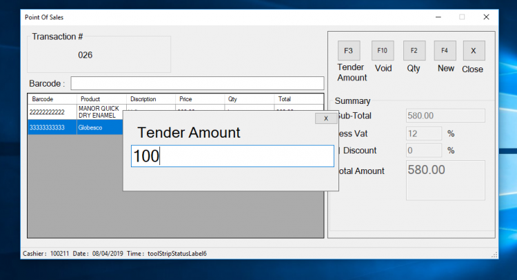 basic cash code pos register software visual foxpro free