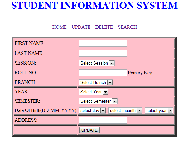 Student Information System (Mini Project) | SourceCodester