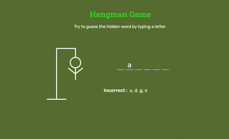 Simple Hangman Game Using JavaScript With Free Source Code SourceCodester