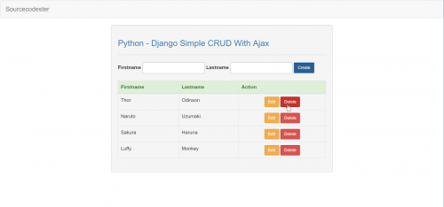 Python - Django Simple CRUD With Ajax | Free Source Code & Tutorials