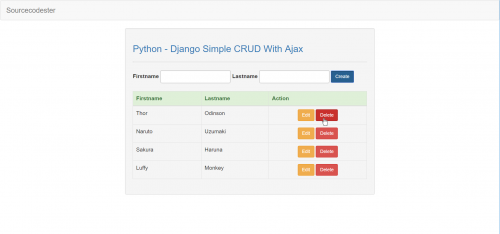 Python Django Simple Crud With Ajax Free Source Code And Tutorials 7492