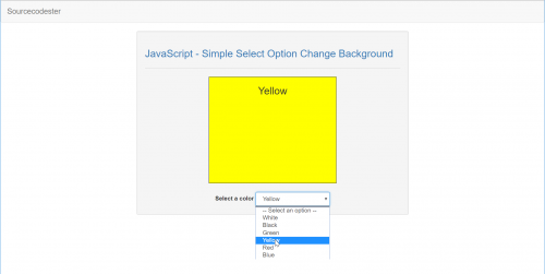 JavaScript - Simple Select Option Change Background | Free Source Code