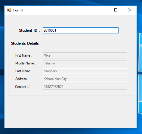 Retrieve Single Result in the Database Using VB.Net and MySQL Database ...