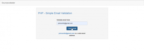 verify email in php