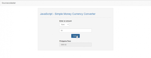 JavaScript  Simple Money Currency Converter  SourceCodester