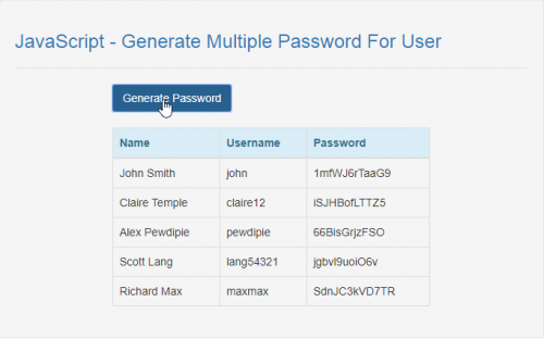 generate password in javascript