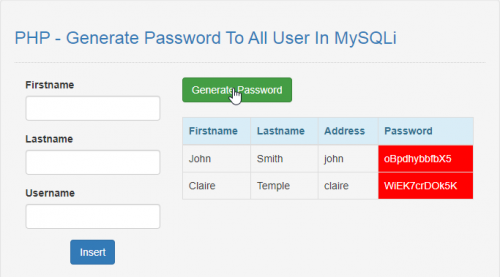 random password generator in php