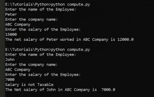 python program to calculate salary of an employee