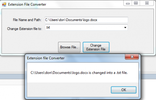 Extension File Converter in VB.NET  Free source code 